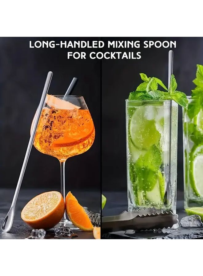Golden 3pcs Long Handle Cocktail Stirring Spoons 304 Stainless Steel 8 9 Inches - Image 4